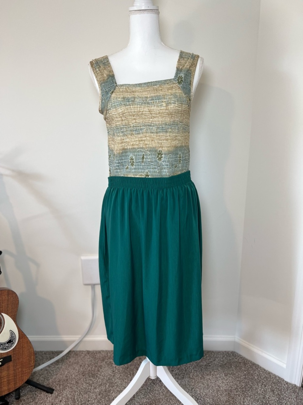 S.G. Sport Vintage 90s/Y2K Green Midi/Maxi Skirt Cool Tone Gypsycore 🌿🌲